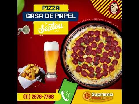 Chegou a Sexta Feira Pizza Casa de Papel muito cheddar na Suprema Pizza CIne