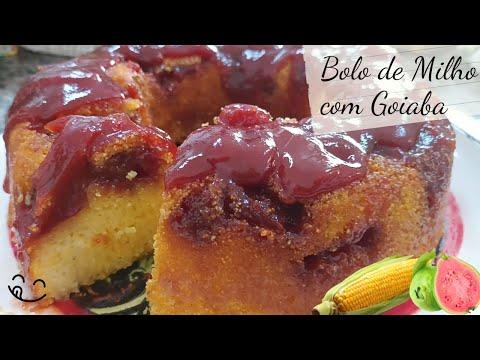 Como Fazer Bolo de Milho com Recheio e Cobertura de Goiaba